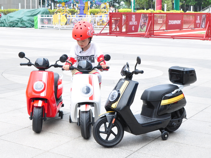 Boy with scooters